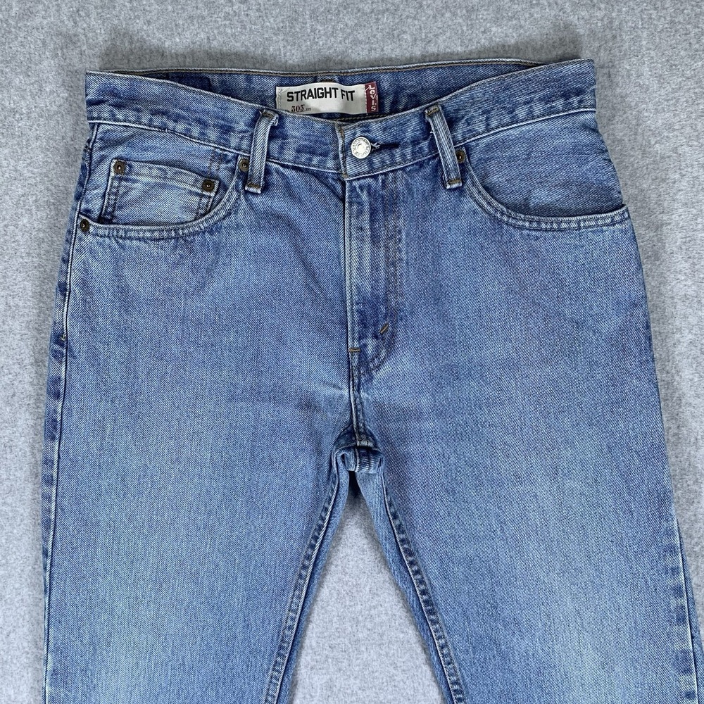 Vintage Levi's 505 Jeans Mens 31x30 (31x27.5 Actual) Blue Straight Fit - Picture 6 of 16